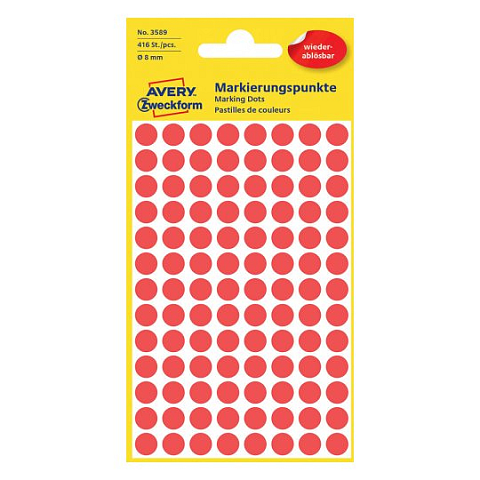 Avery 3589 selbstklebendes Etikett Kreis Rot 416 Stück(e)