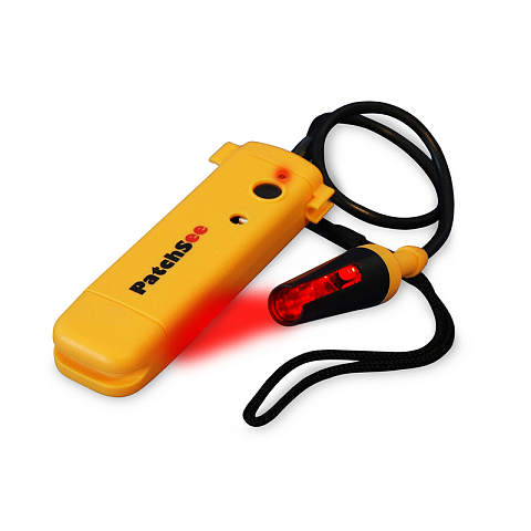 PatchSee LED Lichtquelle für Kabeltests, Rot inkl. Tasche, Batterie 3x 1.2V Typ AA, Ladegerät, Dauerlicht oder Blinklicht