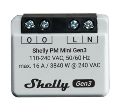 Shelly PM Mini Gen3 Intelligenter Schalter 1P Grau
