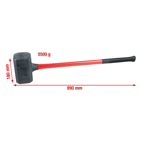KS Tools 140.5259 Hammer Rückschlagfreier Hammer Schwarz, Rot