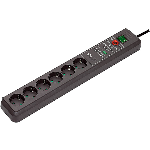 Brennenstuhl Secure-Tec Surge Protection 15.000 A Schwarz 6 AC-Ausgänge 3 m