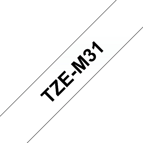 Brother TZE-M31 Etiketten erstellendes Band Schwarz auf transparent