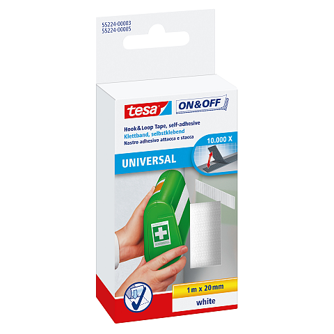 TESA 55224-00003 Klettverschluss Weiß