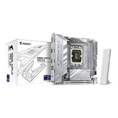GIGABYTE B860I AORUS PRO ICE Mainboard - Intel Core Ultra CPUs, 8+1+2+1 Phasen VRM, bis zu 9200MHz DDR5, 1xPCIe 5.0 + 1xPCIe 4.0 M.2, 2,5 GbE LAN, WIFI 7, Thunderbolt 4
