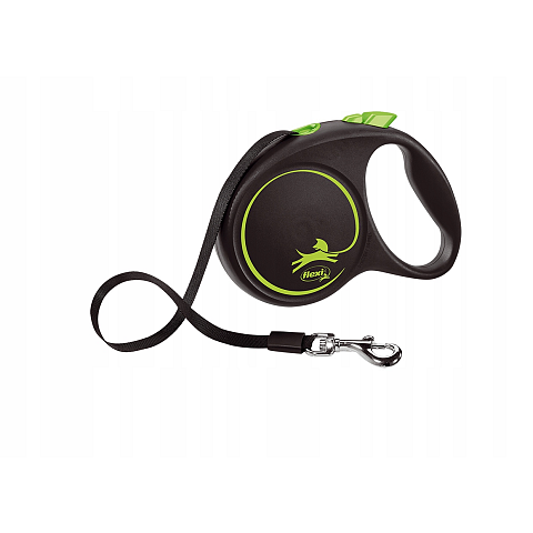 Flexi Black Design M 5 m Schwarz, Grün Hund Rückziehbare Leine