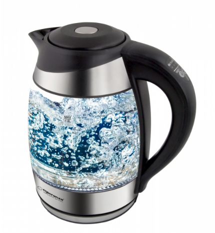 Esperanza EKK026 Wasserkocher 1,7 l 2200 W Schwarz, Transparent