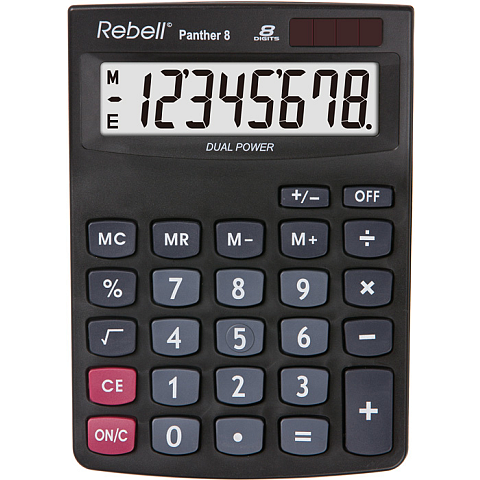 Rebell Panther 8 Taschenrechner Desktop Einfacher Taschenrechner Schwarz
