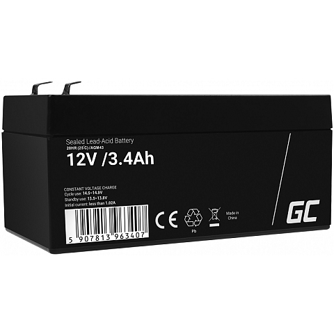 Green Cell AGM43 Industrieakku Plombierte Bleisäure (VRLA) 3400 mAh 12 V