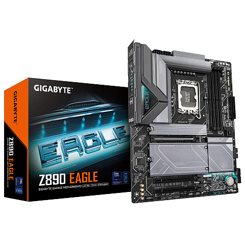 GIGABYTE Z890 EAGLE Motherboard - Unterstützt Intel Core Ultra (Serie 2) CPUs, 14+1+2 Phasen VRM, bis zu 8800MHz DDR5 (OC), 1x PCIe 5.0 M.2 + 3x PCIe 4.0 M.2, 2,5GbE LAN, USB4