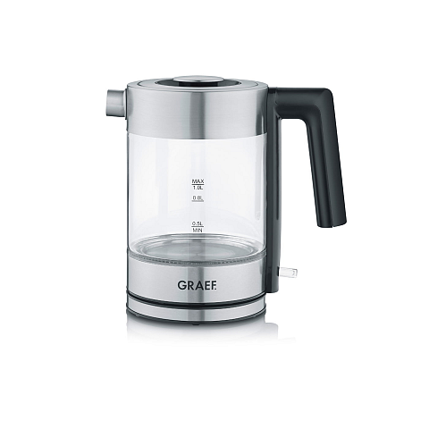 Graef WK300 Wasserkocher 1 l 2000 W Schwarz, Edelstahl, Transparent