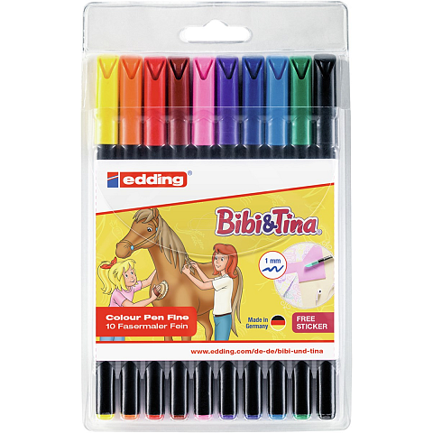 Edding 1200 Fasermaler Bibi&Tina 10er Set basic, Rundspitze 1 mm