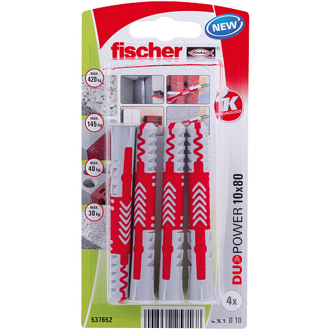 Fischer 537652 Schraubanker/Dübel 4 Stück(e) 80 mm