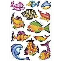 HERMA DECOR stickers colourful fishes 3 sheets selbstklebendes Etikett