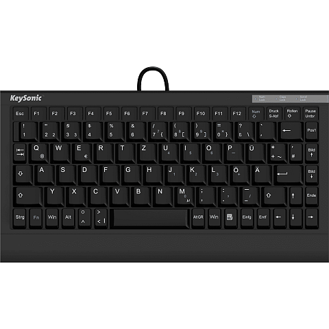 KeySonic ACK-595C+ (DE) Mini-Tastatur, SoftSkin, Combo, schwarz