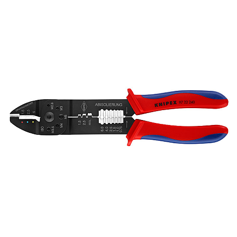 Knipex 97 22 240 Kabel-Crimper Crimpwerkzeug Schwarz, Blau, Rot