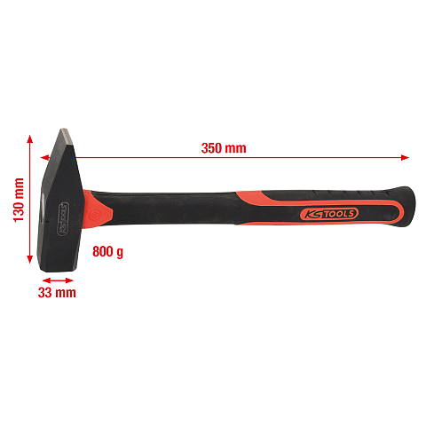 KS Tools 142.1381 Hammer Kreuzschlaghammer Schwarz