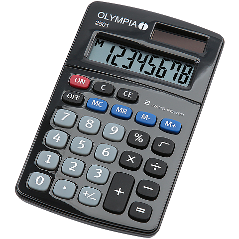 Olympia 2501 Taschenrechner Desktop Einfacher Taschenrechner Schwarz, Blau, Grau