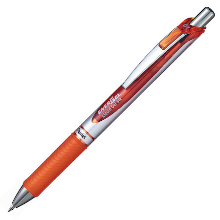 Pentel EnerGel Xm Ausziehbarer Gelschreiber Orange, Silber 1 Stück(e)
