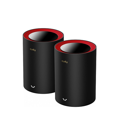 Cudy M3000 2-Pack Dual-Band (2,4 GHz/5 GHz) Wi-Fi 6 (802.11ax) Schwarz, Rot 1 Intern