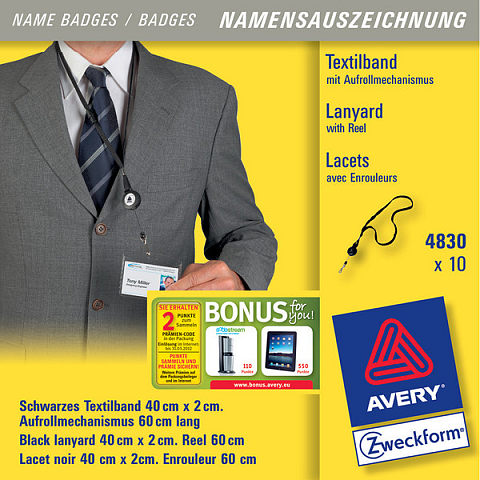 Avery 4830 Gurt Schwarz