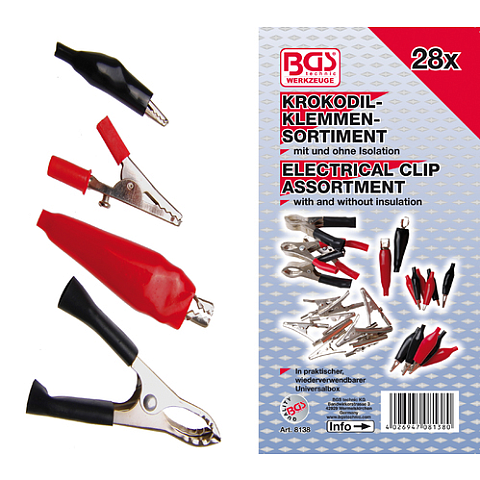 BGS technic 8138 Kabelklammer Schwarz, Rot 28 Stück(e)