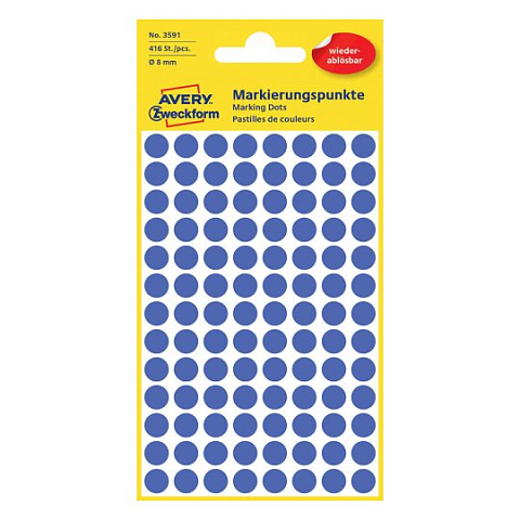 Avery 3591 selbstklebendes Etikett Kreis Blau 416 Stück(e)