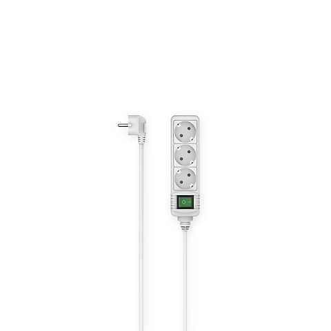 Hama 00223002 Verlängerungskabel 3 m 3 AC-Ausgänge Drinnen Weiß