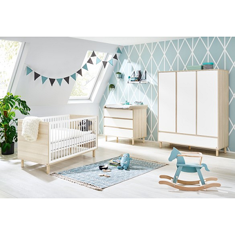 Pinolino Kinderträume 100065BG Babybett Holz Weiß, Holz