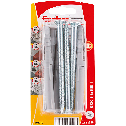 Fischer 503780 Schraubanker/Dübel 4 Stück(e) Schrauben- & Dübelsatz 100 mm