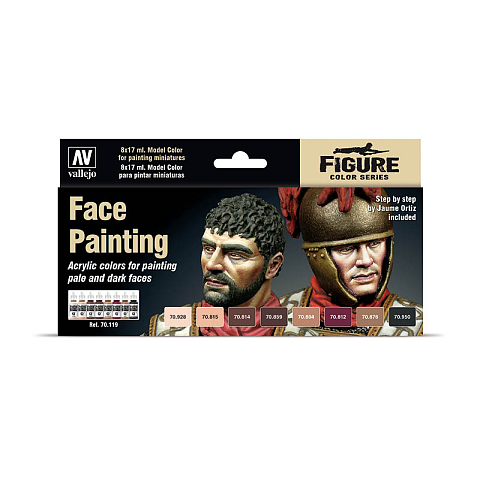Vallejo 70.119 Acrylfarbe 17 ml Schwarz, Fleisch, Rot, Sand Flasche