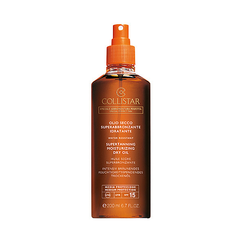 Collistar Supertanning Dry Oil SPF15 Sonnenschutzöl Body + Face + Hair 15 Erwachsene