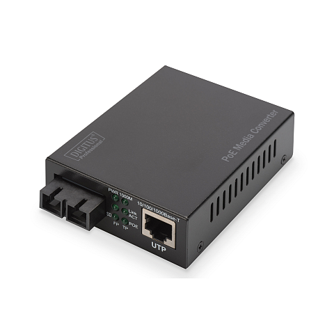 Digitus Gigabit PoE Medienkonverter, RJ45 / SC, SM, PSE
