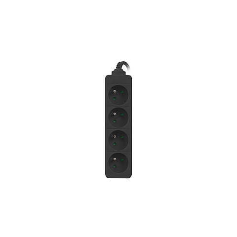 Lanberg PS0-04E-0100-IEC-BK Verlängerungskabel 1 m 4 AC-Ausgänge Drinnen Schwarz