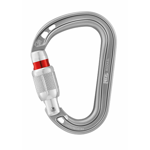 Petzl Rocha Verschlusskarabiner D-förmig Aluminium Hellgrau 1 Stück(e)