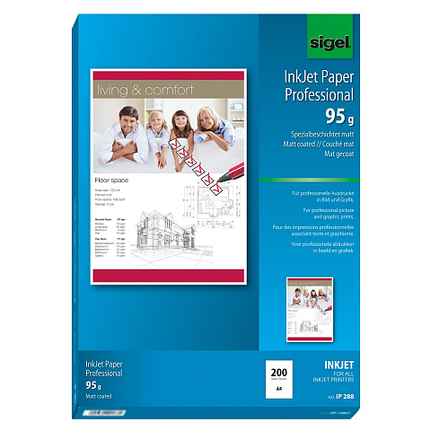 Sigel IP288 Druckerpapier A4 (210x297 mm) Matte 200 Blätter Weiß