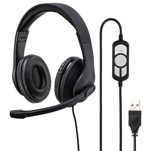 Hama HS-USB300 Kopfhörer Kabelgebunden Kopfband Gaming USB Typ-A Schwarz