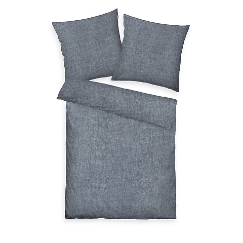 HERDING TOM TAILOR Bettwäsche-Set 'Woven Melange Soft Navy' - 70-x-90-cm-140-x-200-cm-at