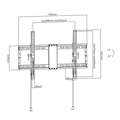 Gembird WM-80T-01 TV-Halterung 2,03 m (80") Schwarz, Stahl