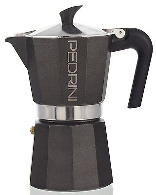 Pedrini 9114 Manuelle Kaffeemaschine Mokka-Kanne Anthrazit