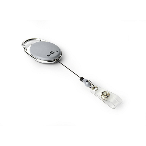 Durable BADGE REEL STYLE Namensschild mit Jojo Grau 10 Stück(e)