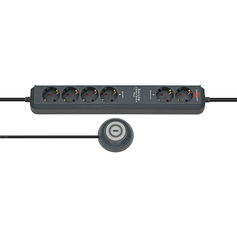 Brennenstuhl Eco-Line Comfort Switch Verlängerungskabel 2 m 6 AC-Ausgänge Anthrazit