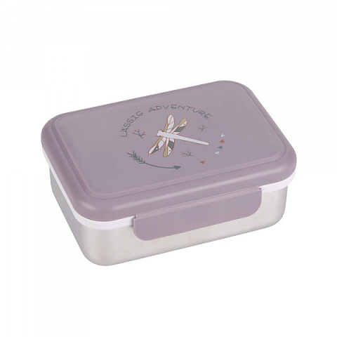 Lässig 1210029332 Brotdose Polypropylen (PP), Edelstahl Violett, Edelstahl