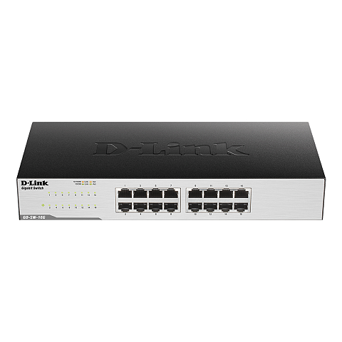 D-Link GO-SW-16G Unmanaged L2 Gigabit Ethernet (10/100/1000) 1U Schwarz