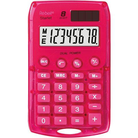 Rebell Starlet PK Taschenrechner Tasche Einfacher Taschenrechner Pink