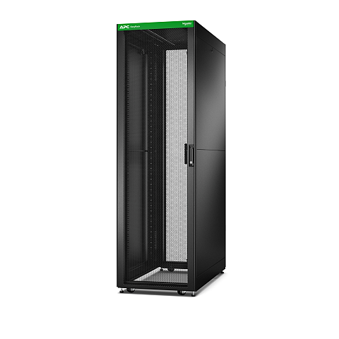 APC Easy Rack 600mm/42HE/1000mm mit Dach, Seitenwand, Rollen, Füßen und 4 Halterungen, ohne Boden, schwarz