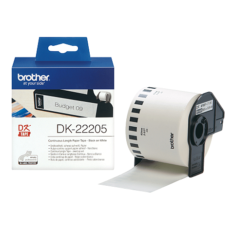 Brother DK-22205 Etiketten erstellendes Band Schwarz auf weiss