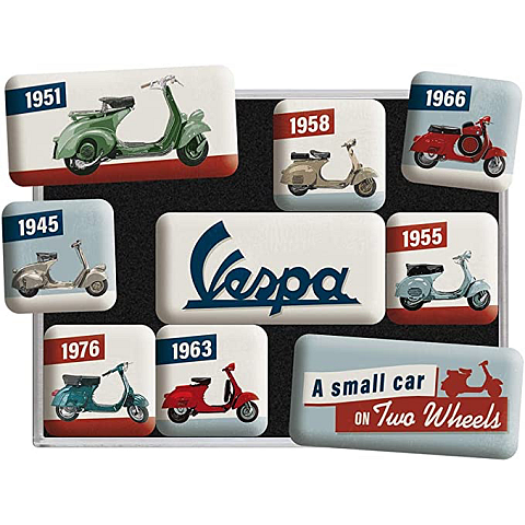 Nostalgic Art Magnet-Set Vespa Kühlschrankmagnet Mehrfarbig 9 Stück(e)