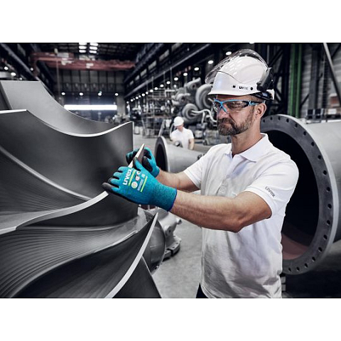 Uvex 60090 Fabrik-Handschuhe Schwarz, Grün Polyethylen, Elastan, Viskose, Polyamid, Stahl 1 Stück(e)