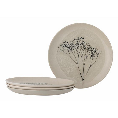 Bloomingville 82061549 Teller Essteller Rund Steingut Beige 4 Stück(e)