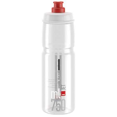Elite Jet Fahrrad 750 ml Kunststoff Rot, Transparent